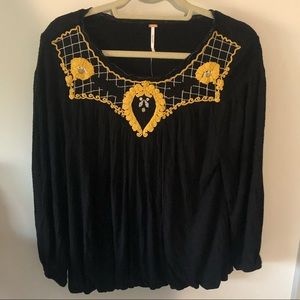 Free People Embroidered Blouse